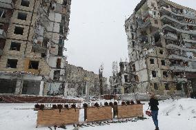 Victims of Russian missile attack remembered in Dnipro