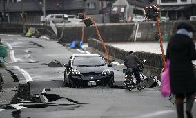 Aftermath of strong quake in central Japan