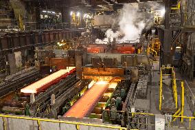 Bruno Le Maire and Christophe Bechu visiting ArcelorMittal - Dunkirk