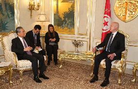 TUNISIA-TUNIS-PRESIDENT-WANG YI-MEETING