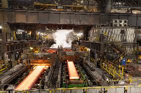 Christophe Bechu And Bruno Le Maire ArcelorMittal Steel Works - France