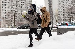 Blizzard Hits Southern Poland