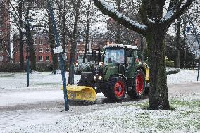 Snowfall Blankets The Northern Region Of Brabant - Netherlands