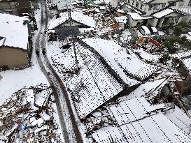 Aftermath of strong quake in central Japan