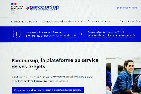 Illustration Of The Website Parcoursup - France