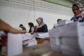 Commision Election Prepare Ballot Papers For Indonesia Election