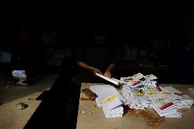 Commision Election Prepare Ballot Papers For Indonesia Election