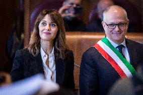 Paola Cortellesi Receives The Lupa Capitolina