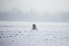 Intense Snowfall In Krakow, Poland