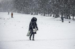 Intense Snowfall In Krakow, Poland