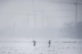 Intense Snowfall In Krakow, Poland