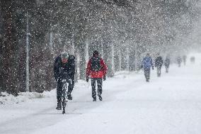 Intense Snowfall In Krakow, Poland