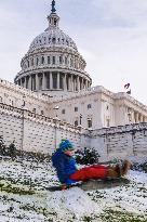 Snow In Washington DC, United States