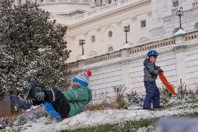 Snow In Washington DC, United States