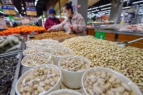 Customers Shop at A Supermarket in Qingzhou