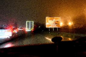 An Episode Of Freezing Rain And Snow Is Affecting Alsace - France