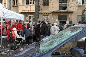 Victims of Russian attack receive aid in Odesa