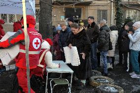 Victims of Russian attack receive aid in Odesa