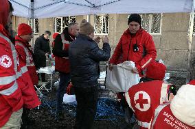 Victims of Russian attack receive aid in Odesa