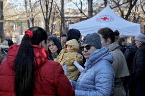 Victims of Russian attack receive aid in Odesa