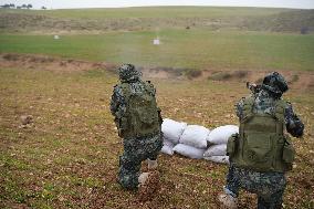 Training Exercises For Opposition Fighters On The Outskirts Of Manbij.