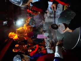 People Receive The BUDDHA PORRIDGE in Yichang