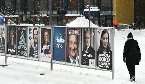 Election posters ahead of Finnish presidential election