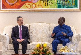 COTE D'IVOIRE-ABIDJAN-PRESIDENT-CHINA-WANG YI-MEETING