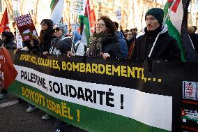 Demonstartion In Support Of Gaza Held In Toulouse