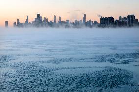 Morning Sunrise Over Chicago Skyline