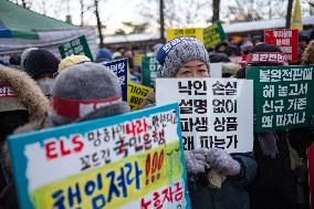 Hong Kong ELS Investment Victims' Gathering And Protest In Seoul