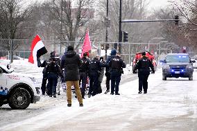 Pro-Palestine Protestors at the United Center - Chicago