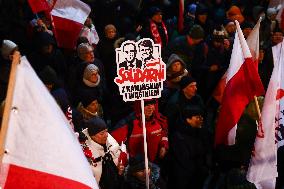 Free Poles Protest In Warsaw, Poland