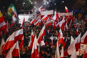 Free Poles Protest In Warsaw, Poland