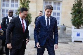 Gabriel Attal meets with Combodia Prime Minister - Paris