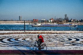 Winter Landscapes In Nijmegen, Netherlands.