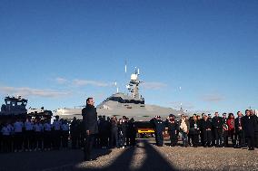 Macron Visits CMN - Cherbourg