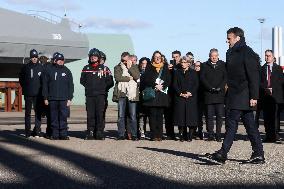 Macron Visits CMN - Cherbourg