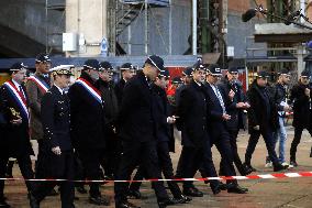 Macron Visits CMN - Cherbourg