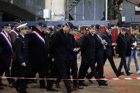 Macron Visits CMN - Cherbourg