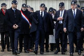 Macron Visits CMN - Cherbourg