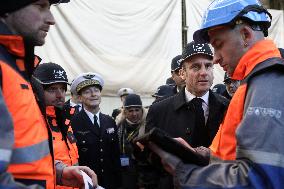 Macron Visits CMN - Cherbourg