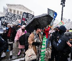 March For Life Meant With One Counter Protester At The Supreme Court