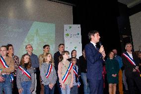 Prime Minister Gabriel Attal Visit To Rhone Department