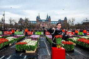 National Tulip Day Organized In Amsterdam.