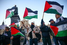 Solidarity With Palestine Demonstration In Krakow, Poland