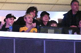 Mick Jagger And Son Lucas At Knicks Game - NY