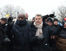 Fabien Roussel at the protest against the immigration law - Paris