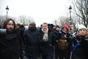 Fabien Roussel at the protest against the immigration law - Paris