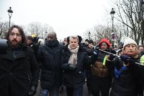 Fabien Roussel at the protest against the immigration law - Paris